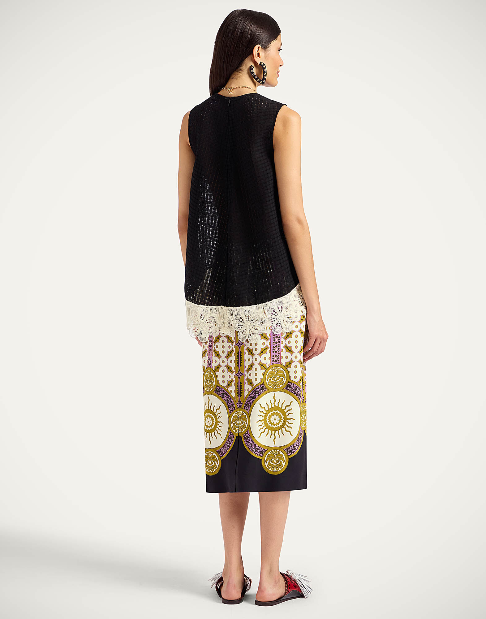 La DoubleJ Pencil Skirt Pagoda Plac&eacute;e Pink SKI0022VIS011PAG01PI01