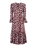 LaDoubleJ Midi Visconti Dress Flower Leopard Rosa DRE0091DBG001FLL0003