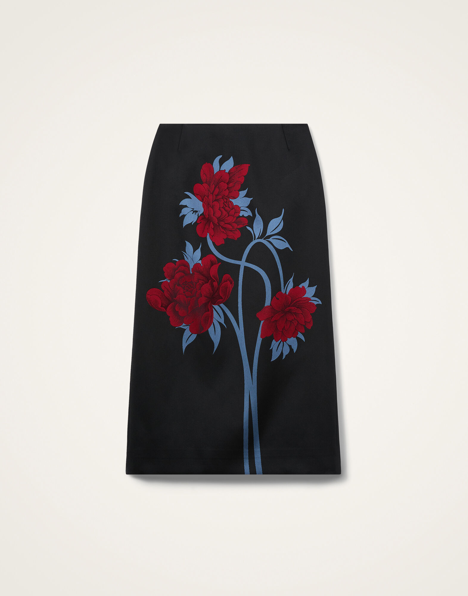 La DoubleJ Pencil Skirt Peonies Blue SKI0011JCQ135PEO08BU03