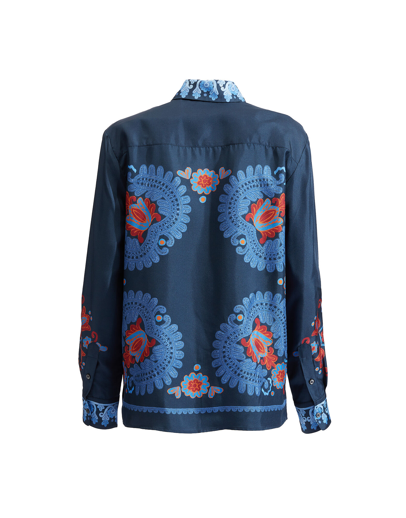 La DoubleJ Boy Shirt Folky Hearts Blue Plac&eacute;e SHI0040SIL006FLH0005