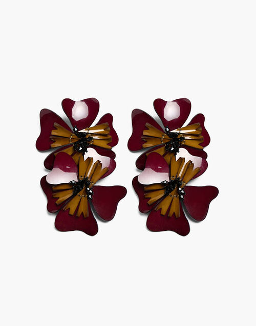 La DoubleJ Flora Earrings Solid Burgundy EAR0047POL013SOLIDRE02
