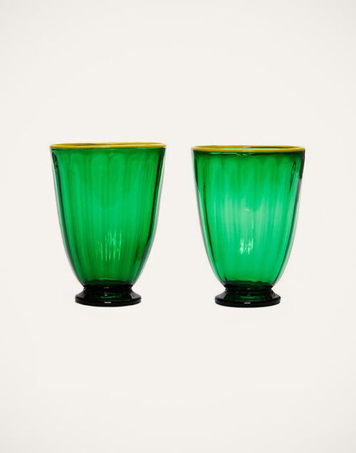 La DoubleJ Rainbow Glass Set of 2 Green GLA0014MUR001GRE0001