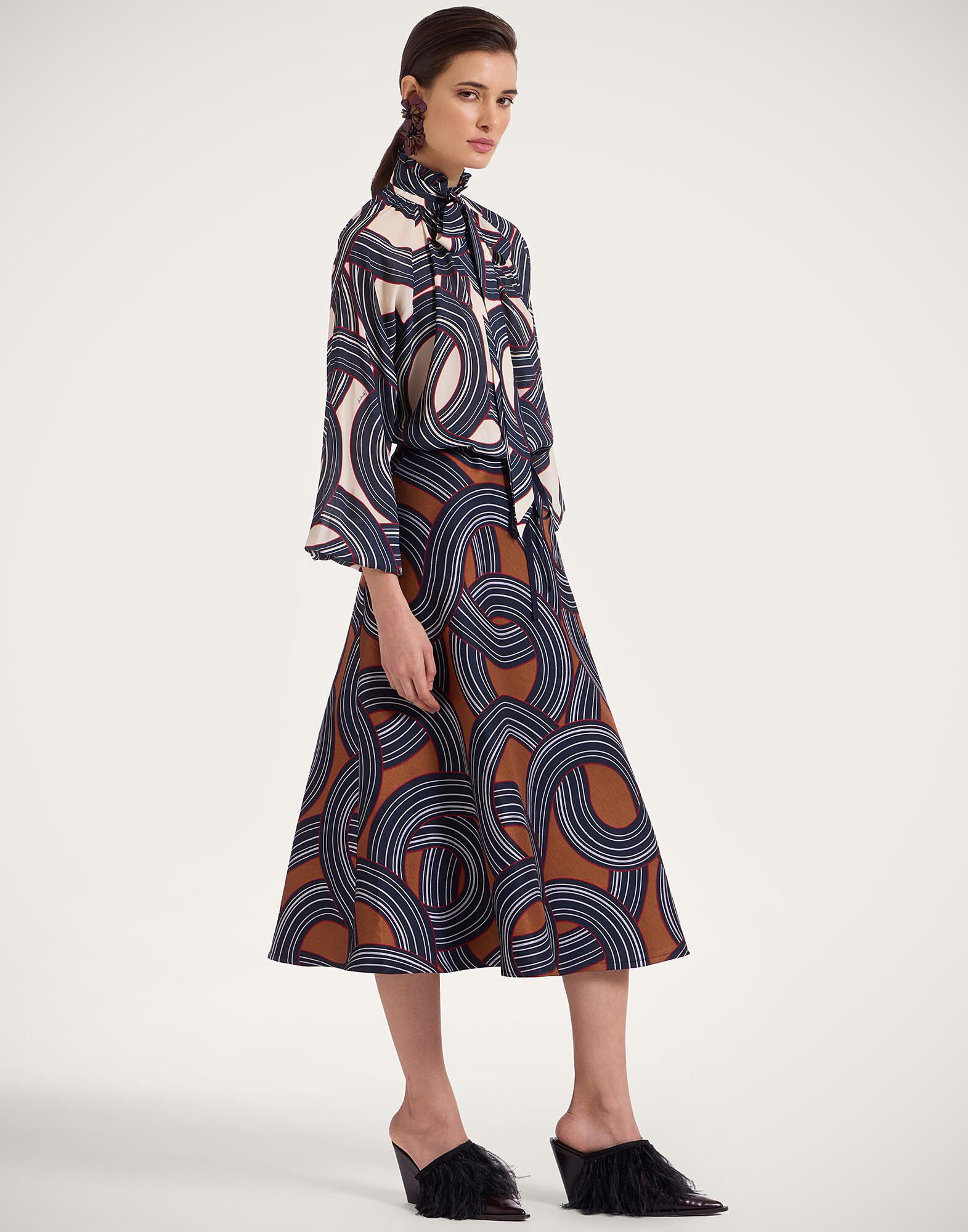 La DoubleJ Drawstring Skirt Montecarlo Blue SKI0098JCQ097MTC02BU03