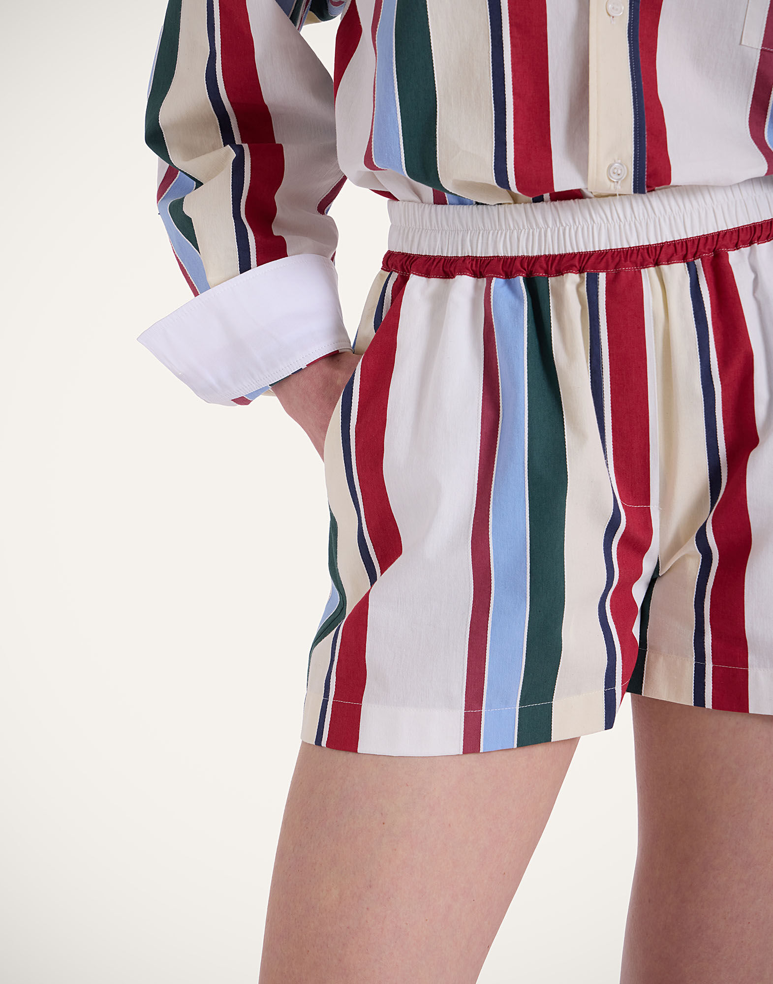 La DoubleJ Pull-Up Shorts Stripes Multicolor TRO0117JCQ106STR05MU01