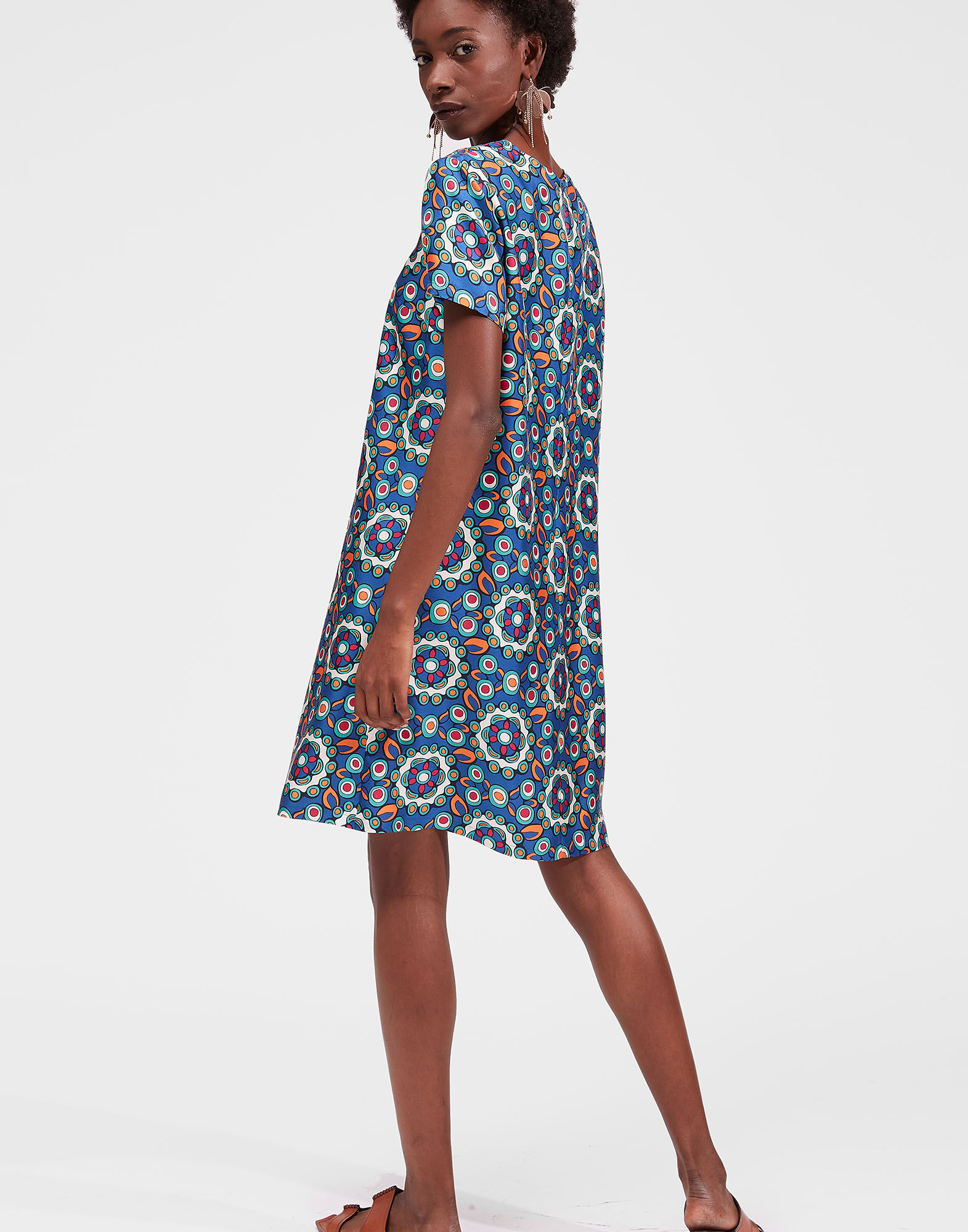 La DoubleJ Mini Swing Dress Kaleidoscope Bluette DRE0159SIL001KAL0005