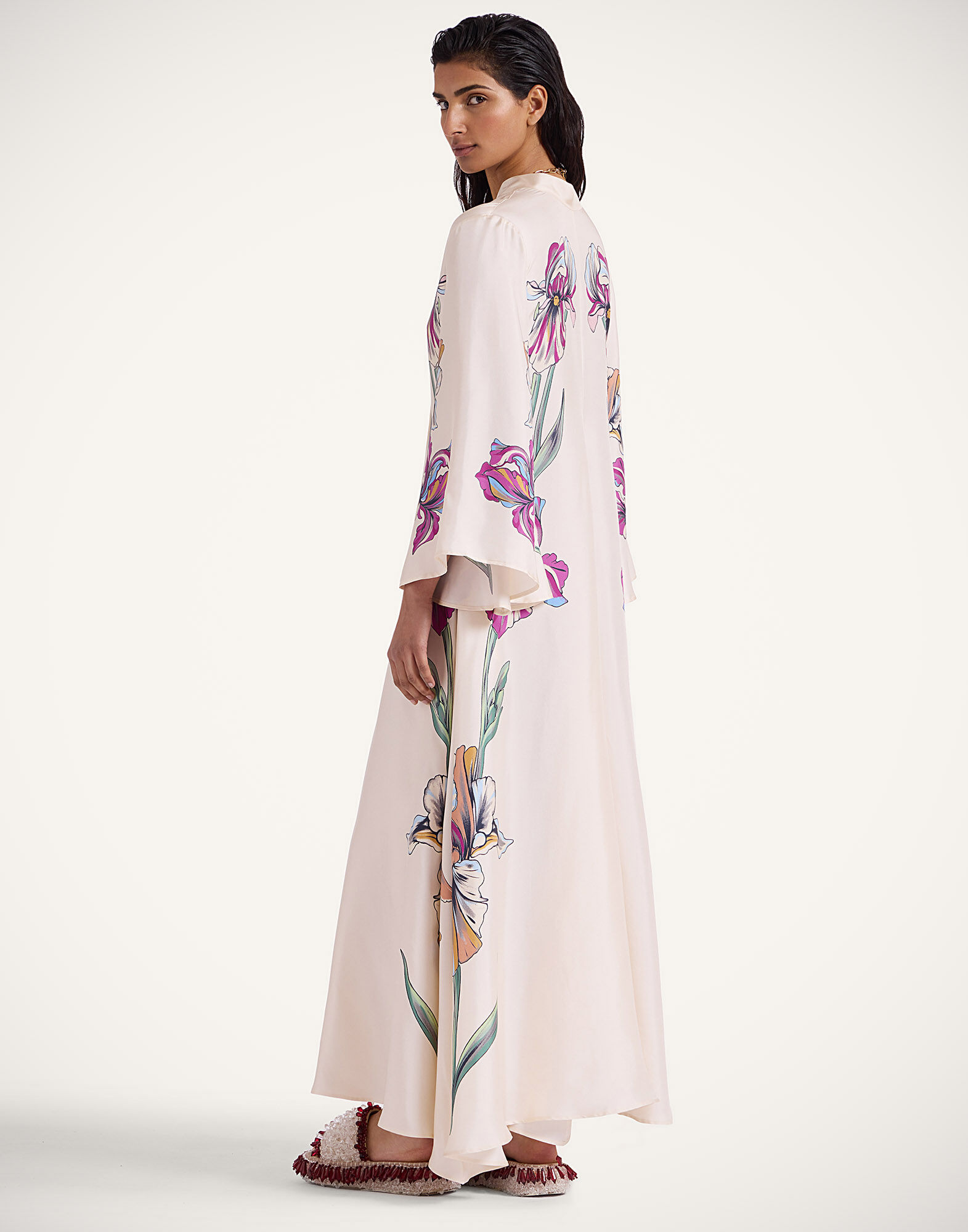 La DoubleJ Magnifico Dress Iris Plac&eacute;e Ivory DRE0232SIL006IRS07WH04