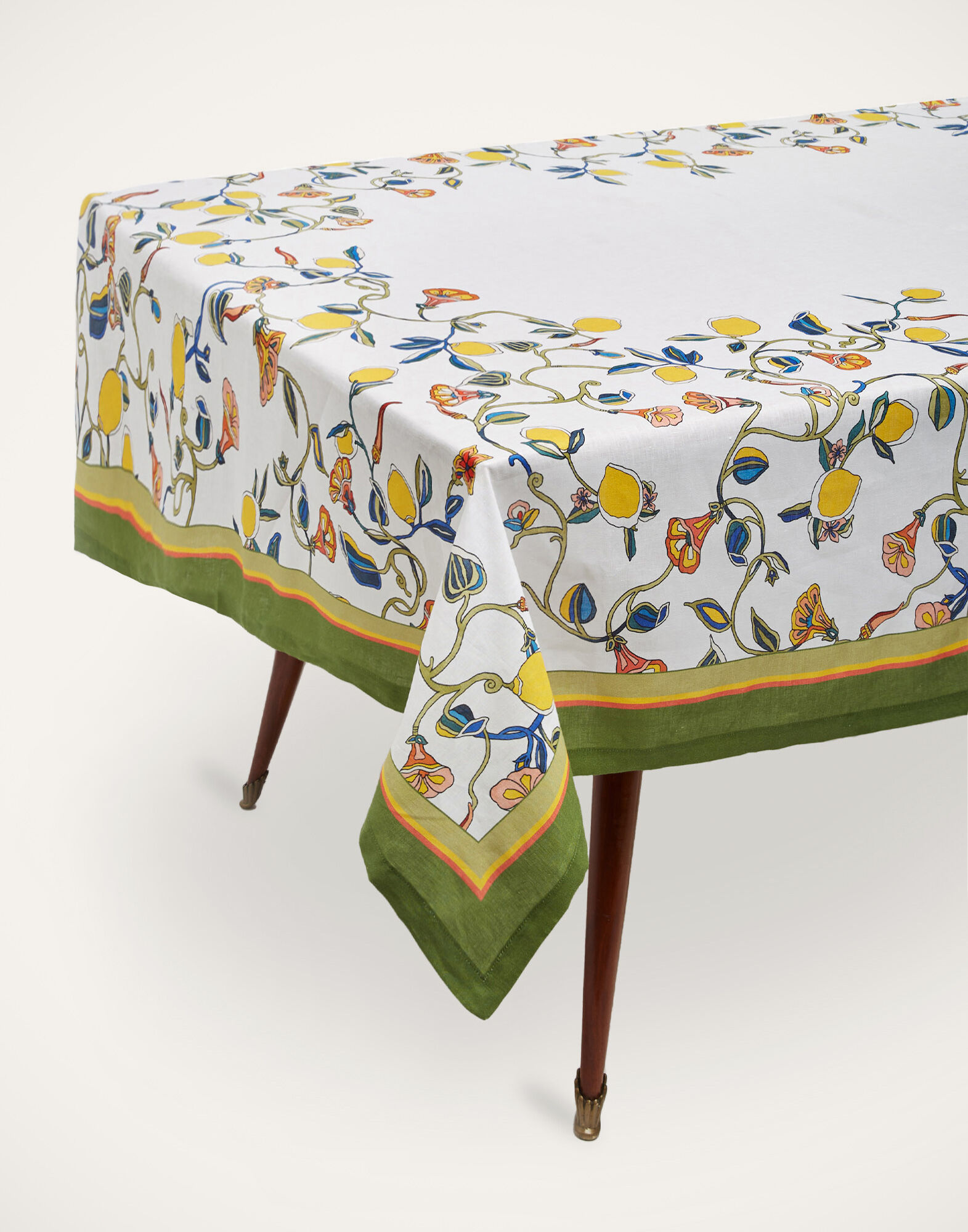 La DoubleJ Large Tablecloth Borboni White TBC0003LIN001BRN0005