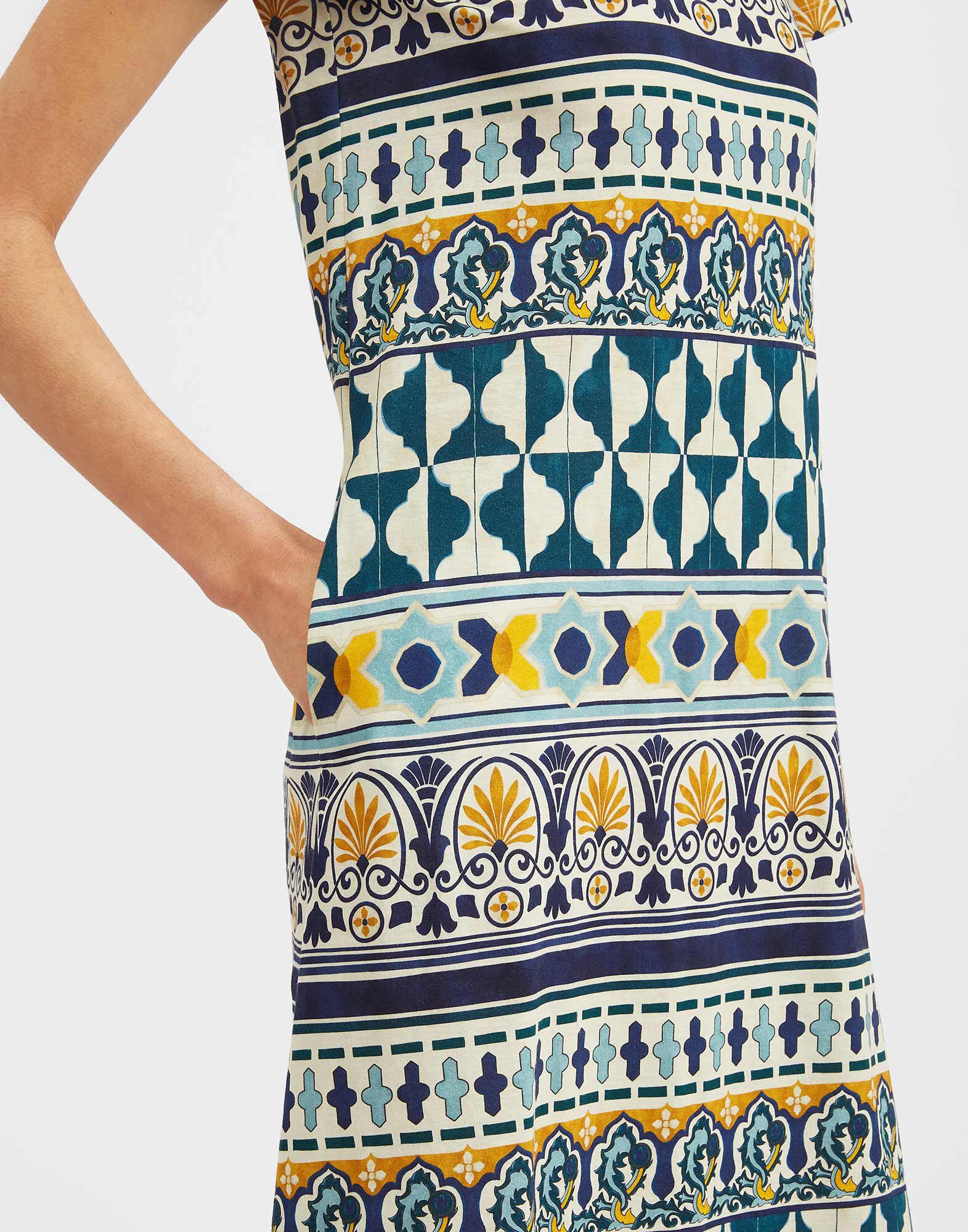 La DoubleJ Sporty Swing Dress Casareale Small Plac&egrave;e Cream DRE0247JER002REA02WH03