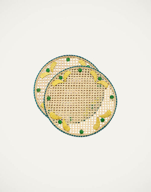 La DoubleJ Raffia Placemats Set Of 2 Capri Yellow TBM0011RAF007CAP0003