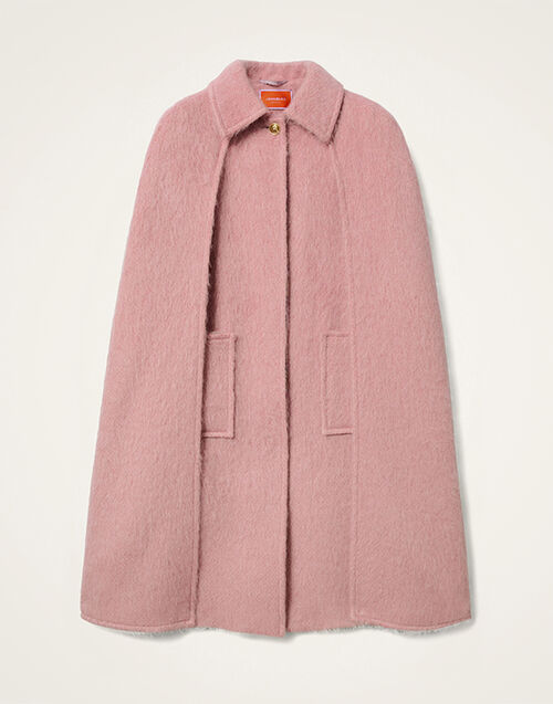 La DoubleJ Milano Cape Coat Solid Pink JAC0152WOL029SOLIDPI01