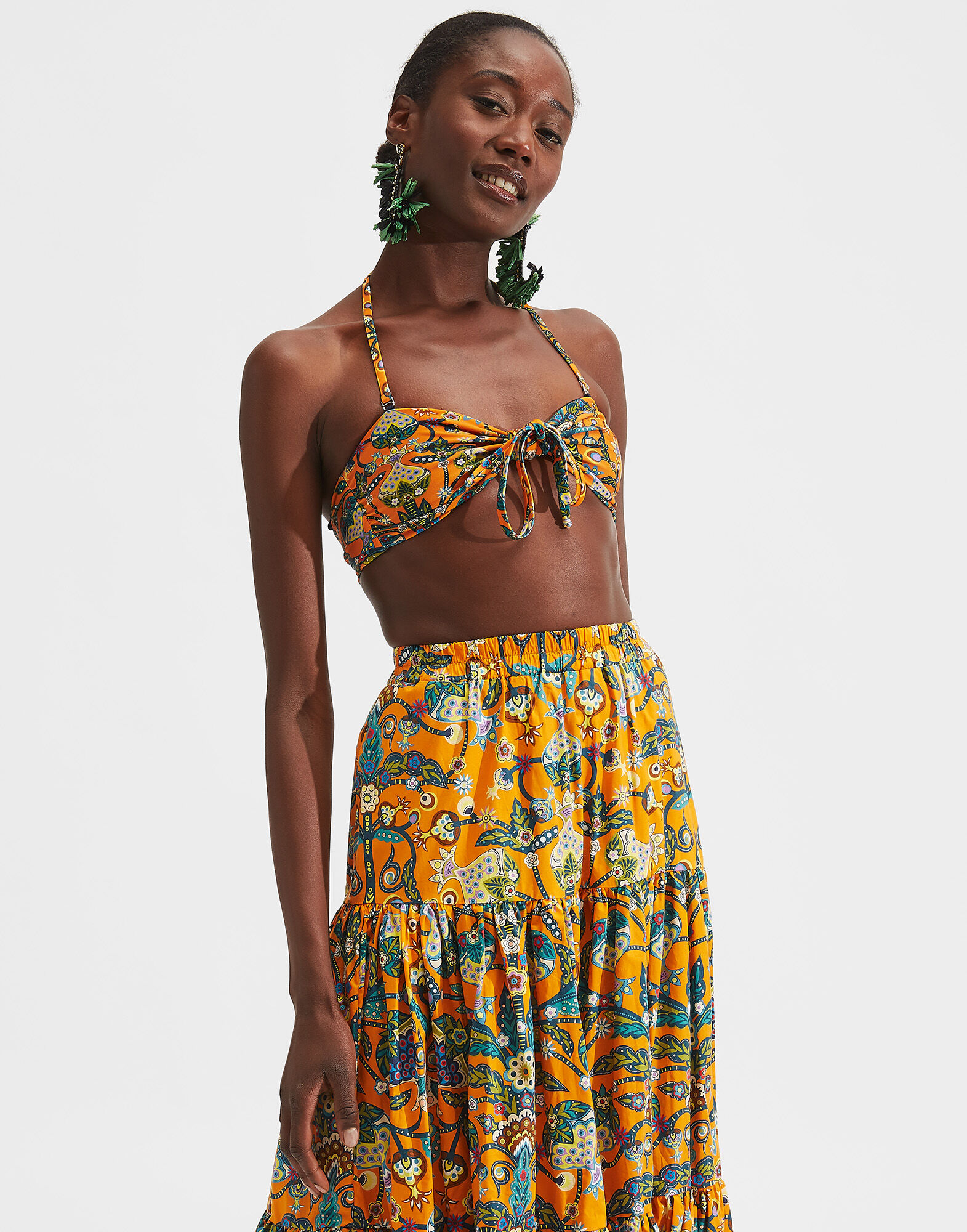 LaDoubleJ 3-Way Bandeau Top Tree Of Life Arancio SWI0021LYC001TFL0004