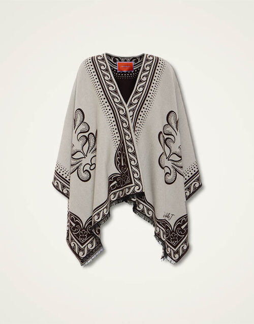 La DoubleJ Poncho Herald Cream SCA0064JCQ104HRL03WH03