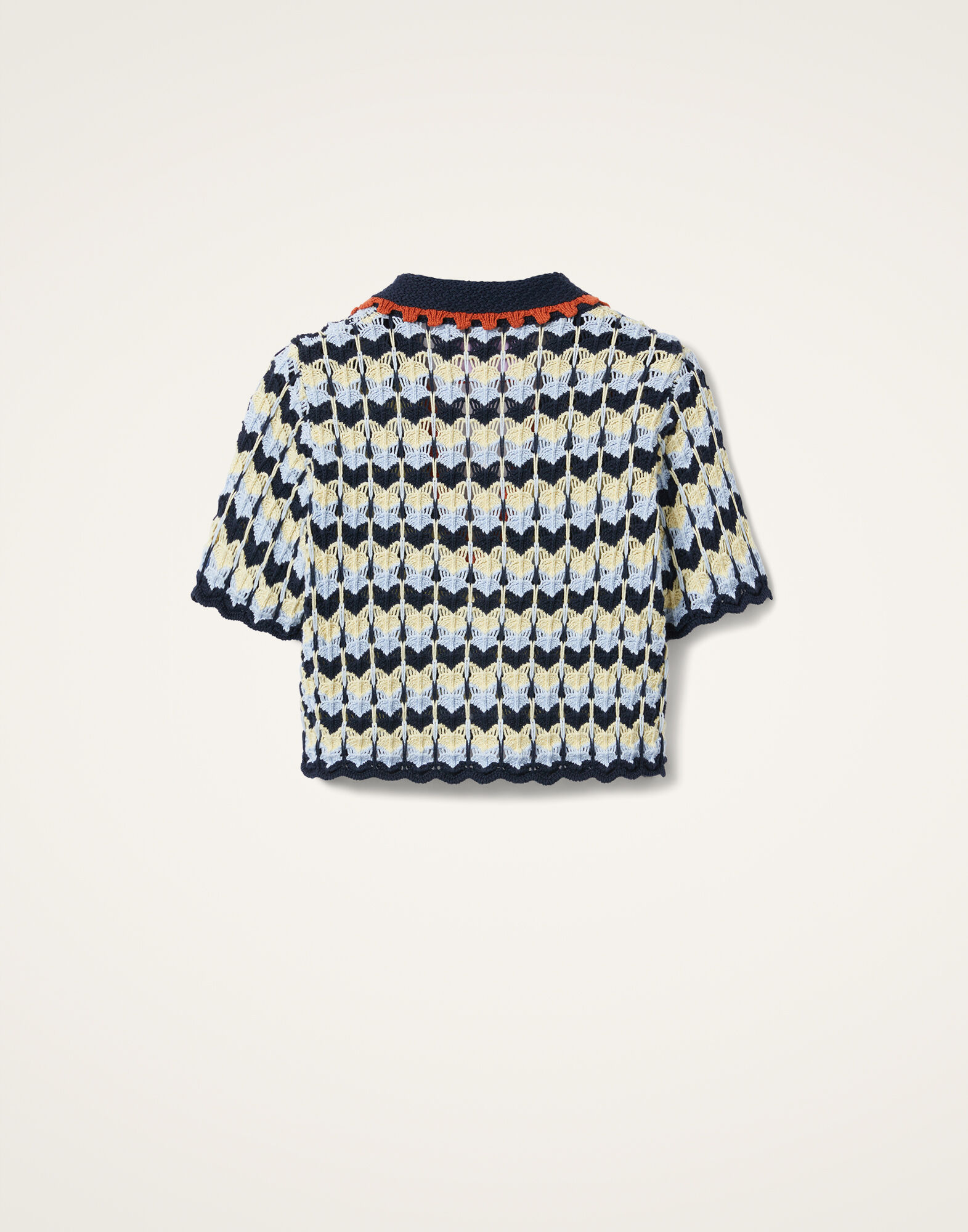 La DoubleJ Perry Knit Polo Multicolor Blue & Yellow PUL0247KNI149VA338MU01