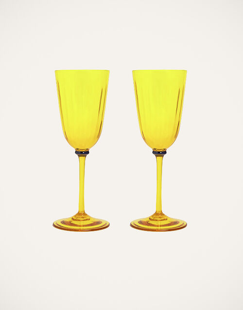 La DoubleJ Wine Glasses Set Of 2 Yellow GLA0020MUR001YEL0001