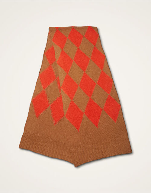 La DoubleJ Argyle Scarf Camel Orange SCA0029KNI064VAR0123