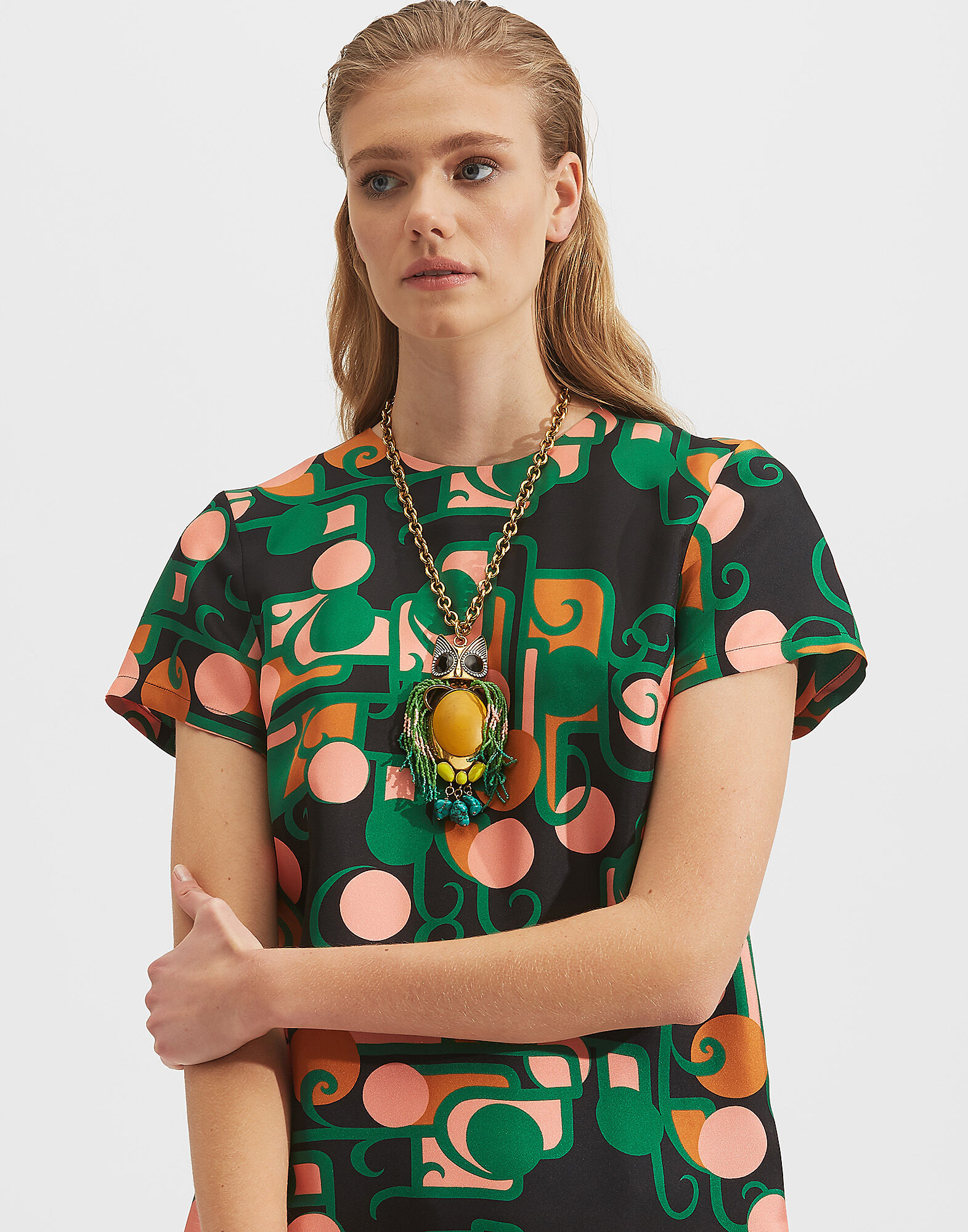 LaDoubleJ Mini Swing Dress Deco DRE0159SIL001DEC0001