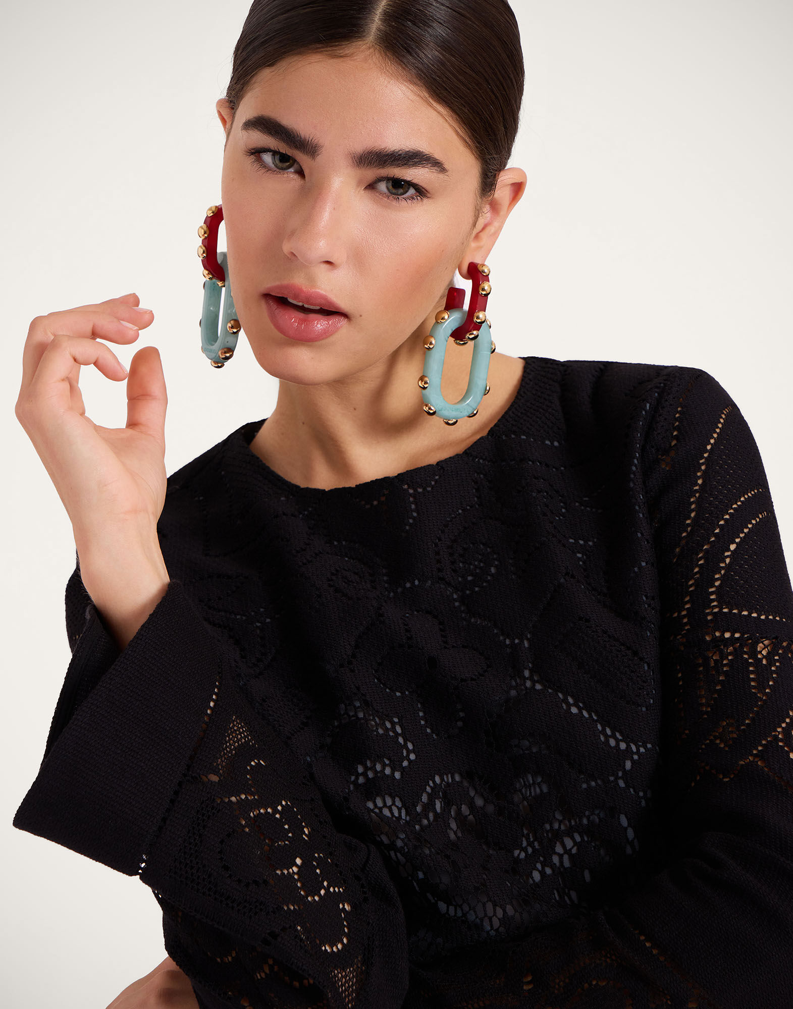 La DoubleJ Lacey Mini Supreme Swing Dress Solid Black DRE0801EMB064SOLIDBL01