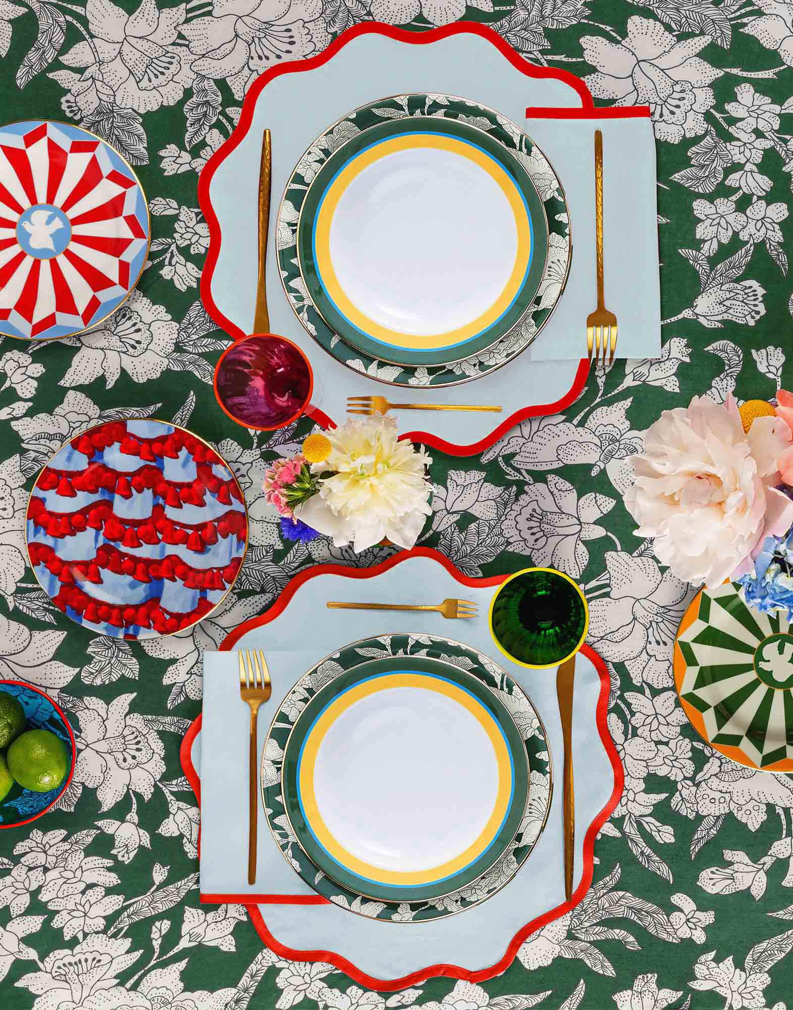 La DoubleJ Cloud Placemat Set of 2 Rainbow Celeste TBM0003LIN006RAI0022