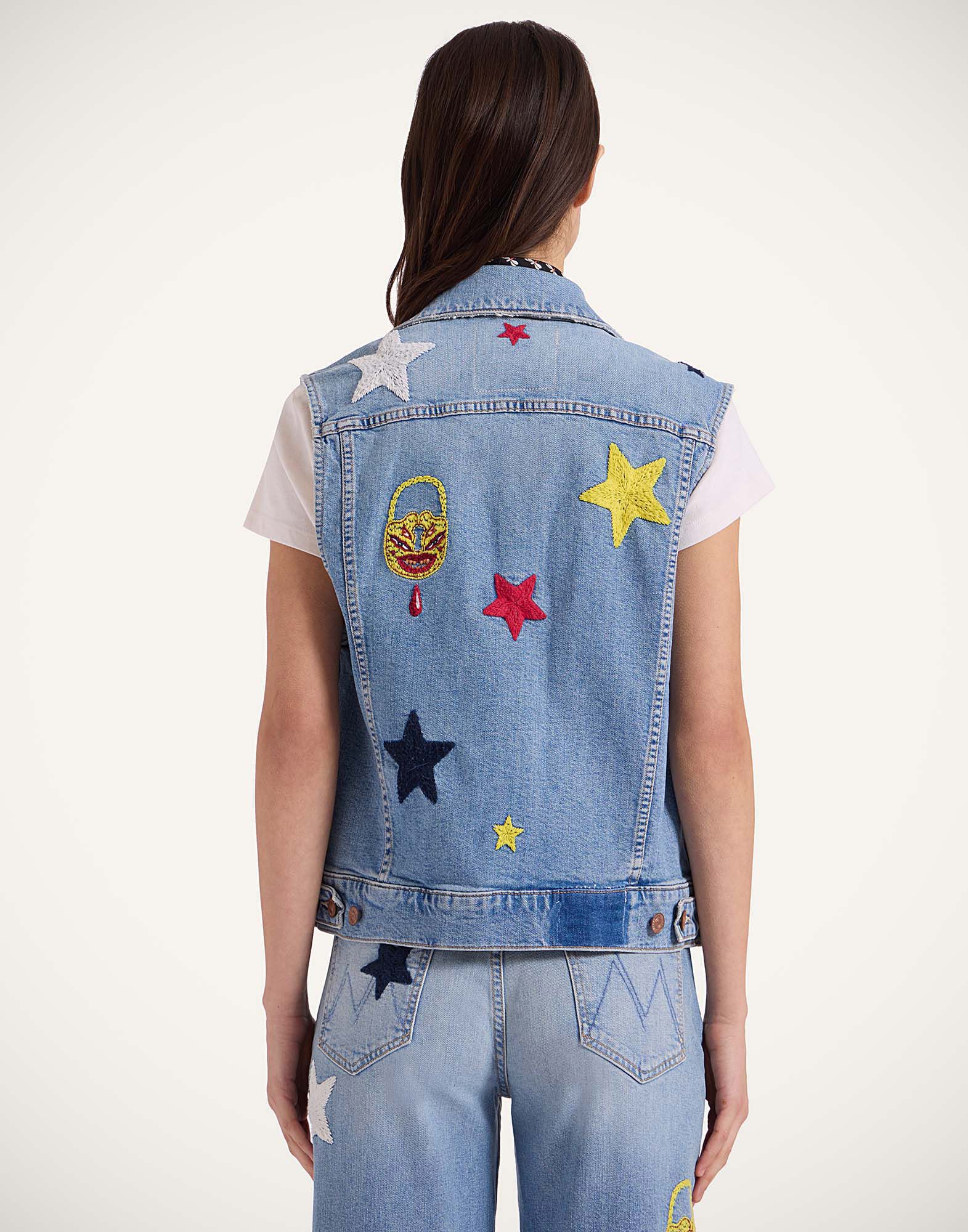 La DoubleJ The Clean Armhole Drifter Vest Star Of The Show Blue JAC0139DEN011STA03BU03