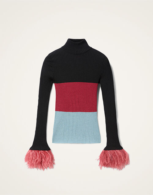 La DoubleJ High Kick Top Color Block Black & Burgundy PUL0167KNI091VA415BL01