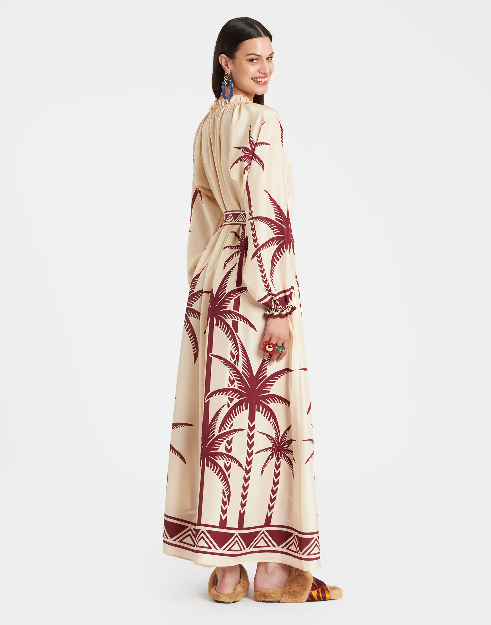 La DoubleJ Cerere Dress Date Palms Plac&eacute;e Ivory DRE0399SIL009DAT01WH04
