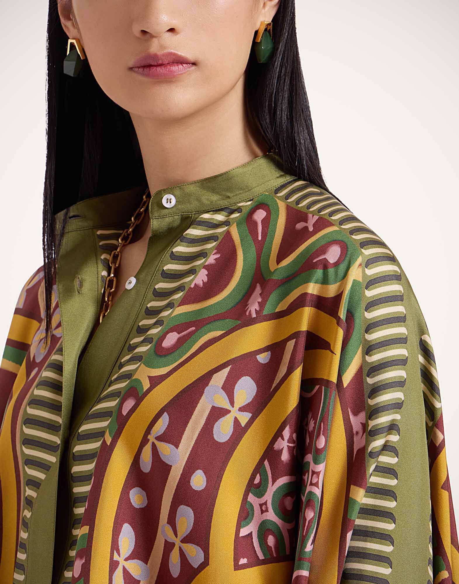 La DoubleJ Foulard Shirt Eclipse Plac&eacute;e Yellow SHI0059SIL006ECL05YE02