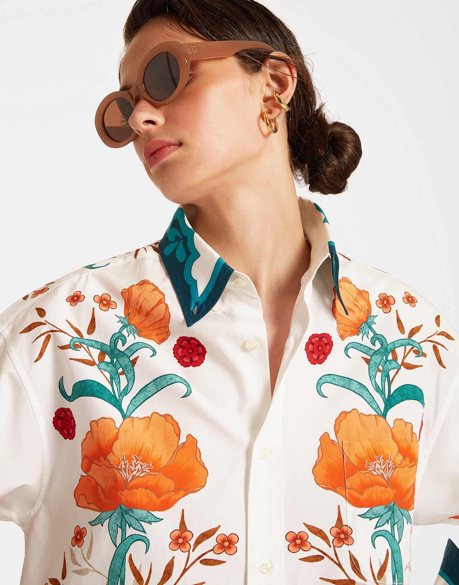 La DoubleJ Better Than Your Boyfriend's Shirt Morpheus Plac&eacute;e Orange SHI0092COT039MOR01OR02