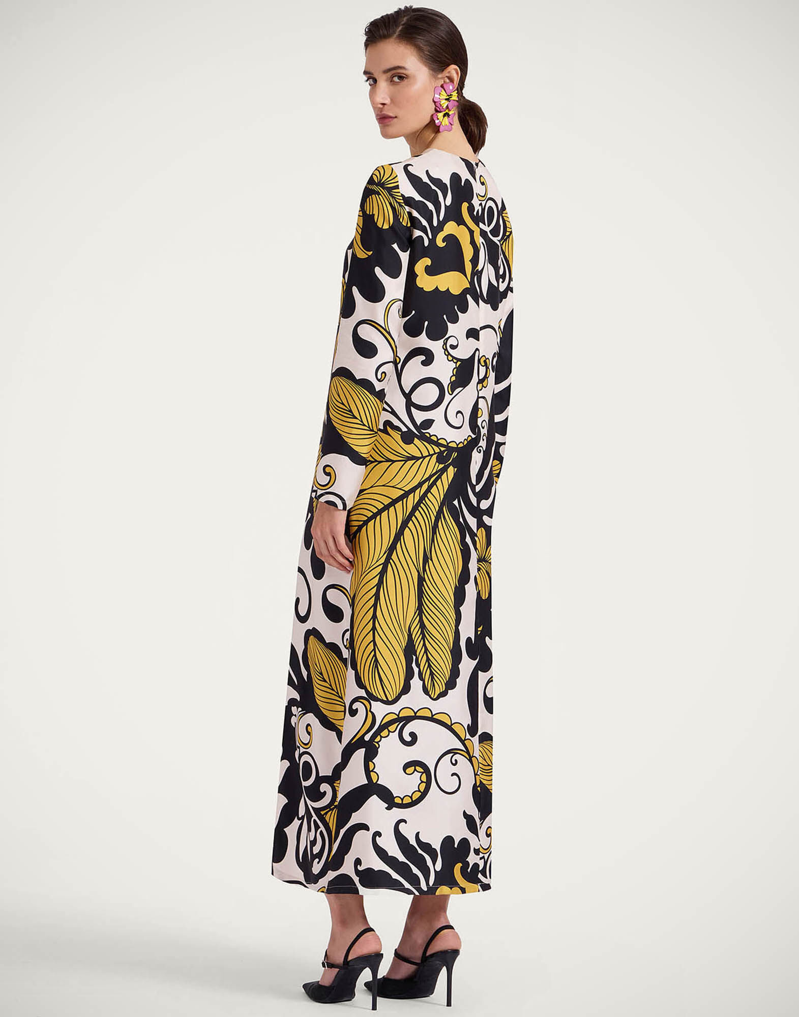 La DoubleJ Long Sleeve Swing Dress Marea Black & White DRE0184SIL001MRE01BL03