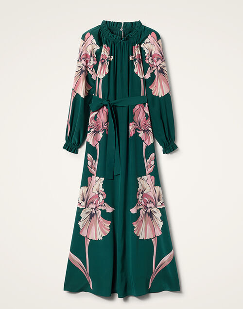 La DoubleJ Cerere Dress Iris Plac&eacute;e Dark Green DRE0399CRE002IRS07GR03