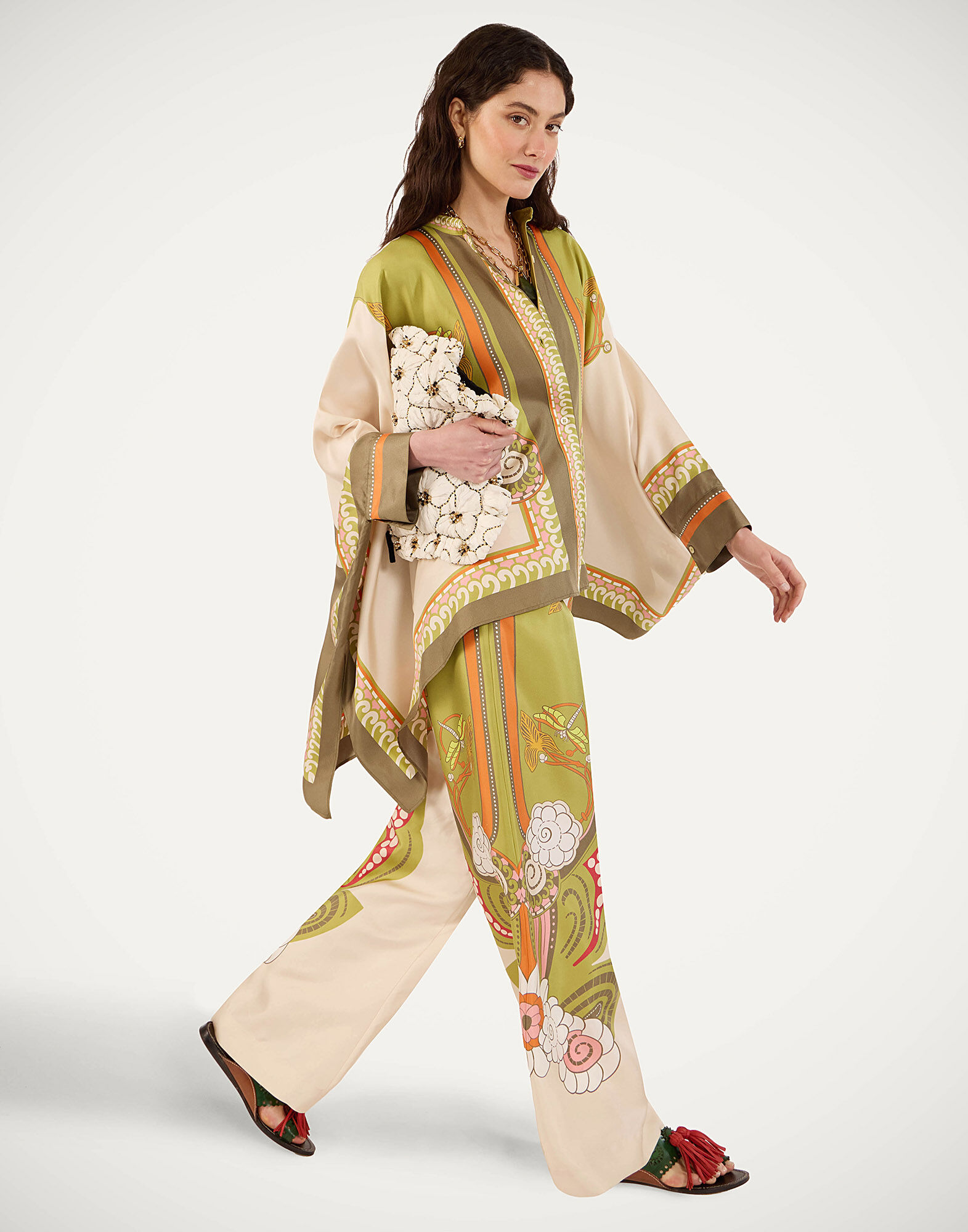 La DoubleJ Palazzo Pants Ambrosia Plac&eacute;e Ivory TRO0026SIL001AMB03WH04