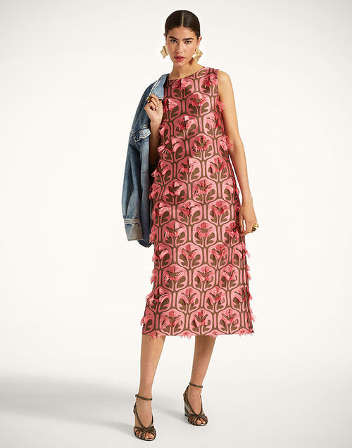 La DoubleJ Column Dress Grove Kaki/Pink DRE0389JCQ043GRV03PI01