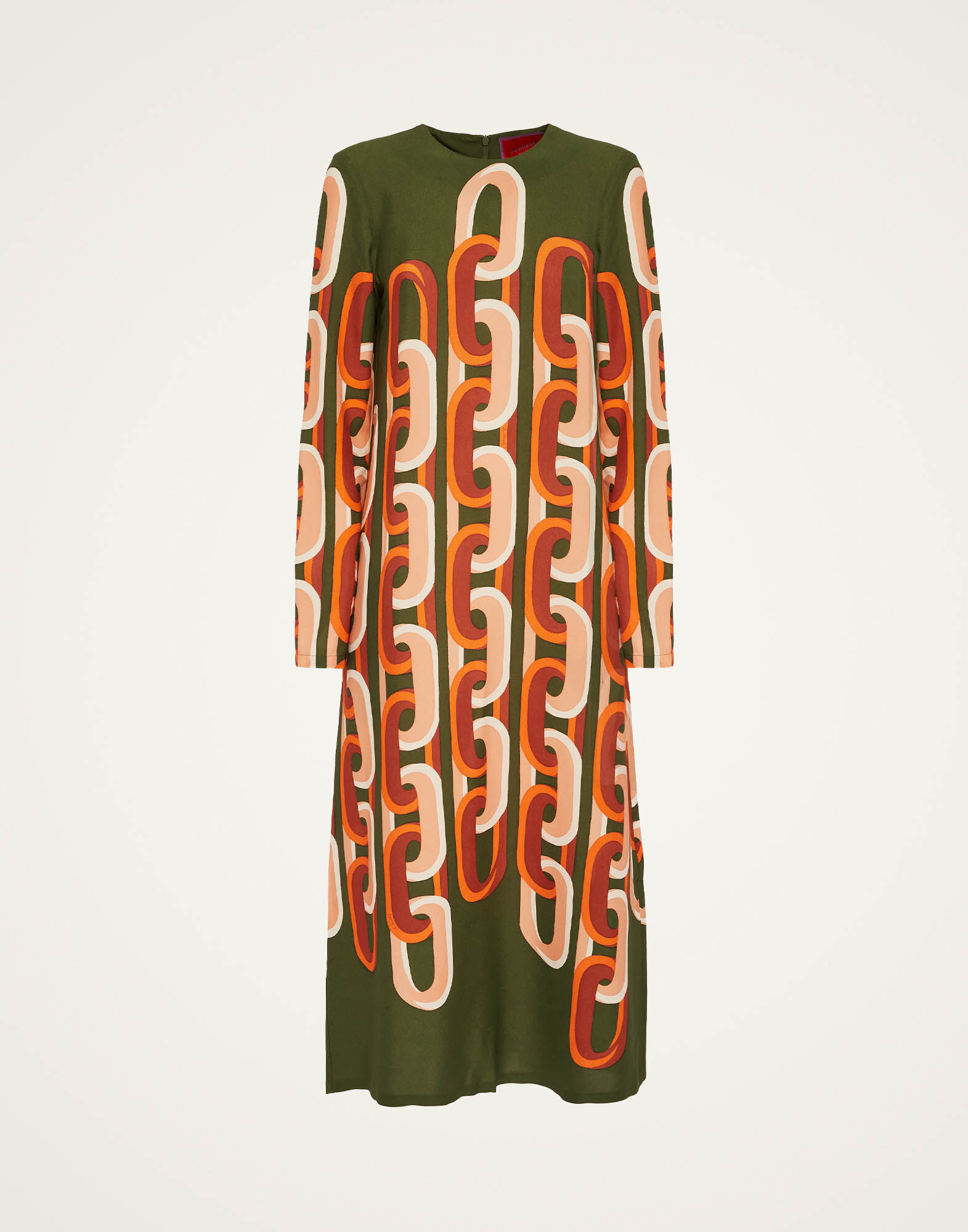 La DoubleJ Long Sleeve Midi Swing Dress Prometheus Plac&eacute;e Camouflage DRE0759VIS001EUS02GR08