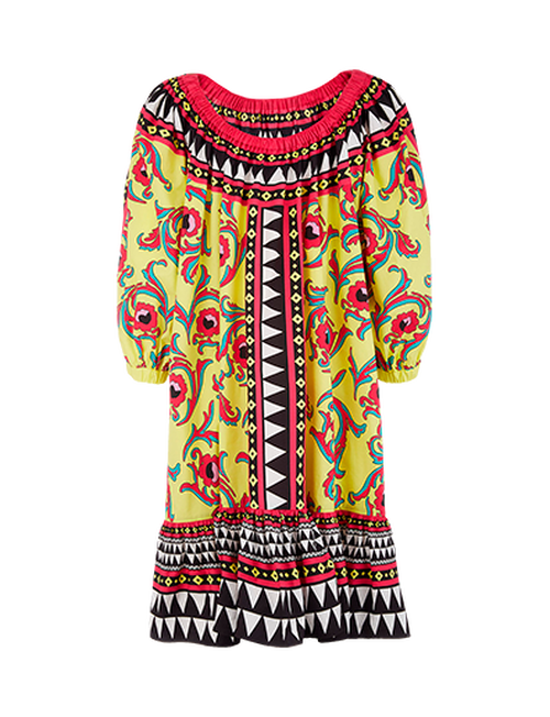 LaDoubleJ Short Paloma Dress Cartwheel Giallo DRE0226COT015CRW0004