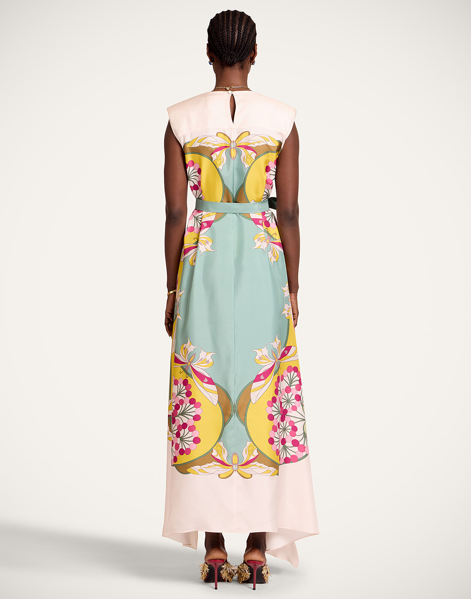 La DoubleJ San Carlo Dress Florette Plac&eacute;e Fuchsia DRE0495SIL006FLO08PI03