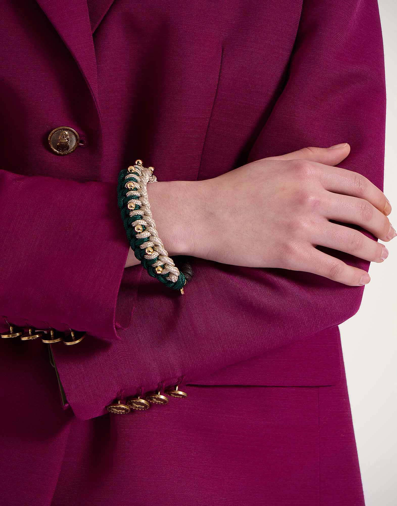 La DoubleJ Better Together Bracelet Bicolor Emerald & Ivory BAC0011ROP001VA355GR04