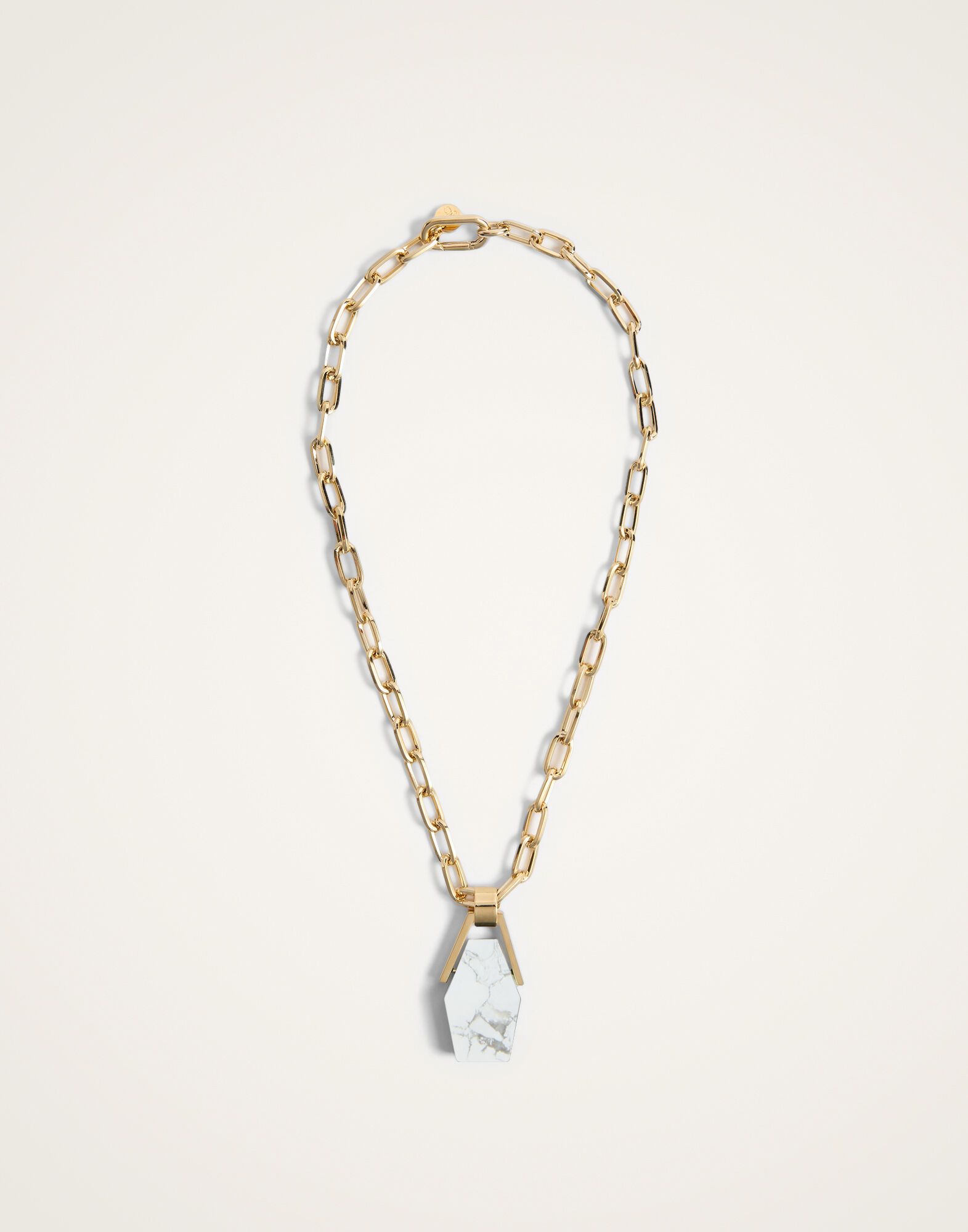 La DoubleJ Portal Necklace 24K Gold Plate & Howlite NEC0021BRA003HOW02YE05