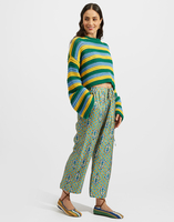 La DoubleJ Crop Sweater Giallo / Celeste PUL0142KNI080VA161YE02