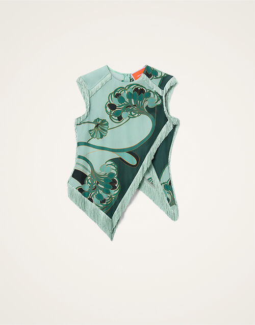 La DoubleJ Scarf Top Blooming Tulip Plac&eacute;e Mint TOP0160SIL009BTU01GR11