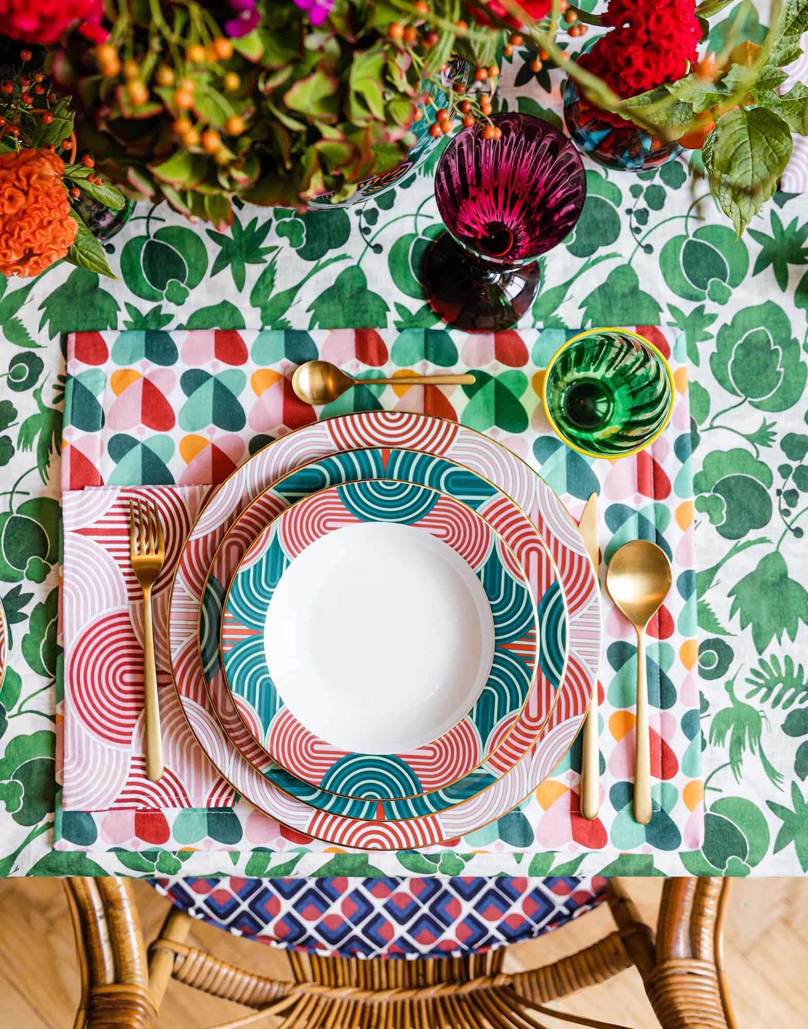 La DoubleJ Placemat Set Of 2 Farfalle TBM0001LIN001FAR0006