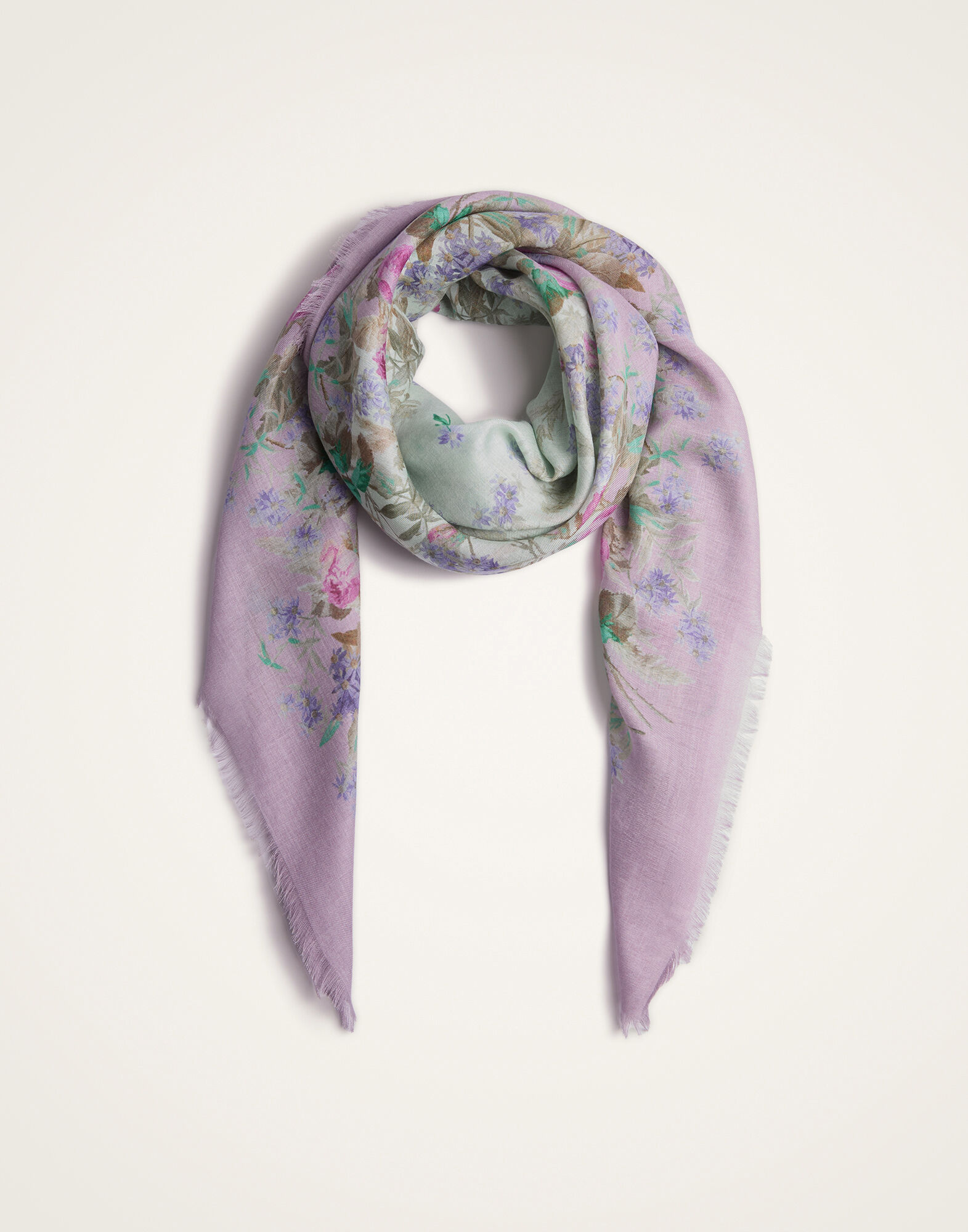 La DoubleJ Foulard 120 Heath Plac&eacute;e Mint SCA0049MOS001HEA03GR11