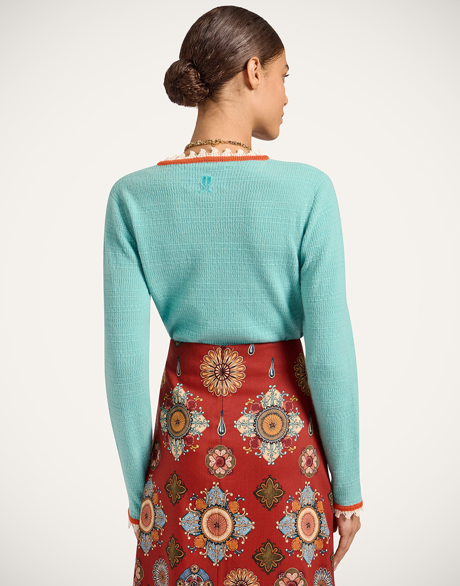 La DoubleJ Picket Crew Neck Solid Teal PUL0308KNI171SOLIDBU07