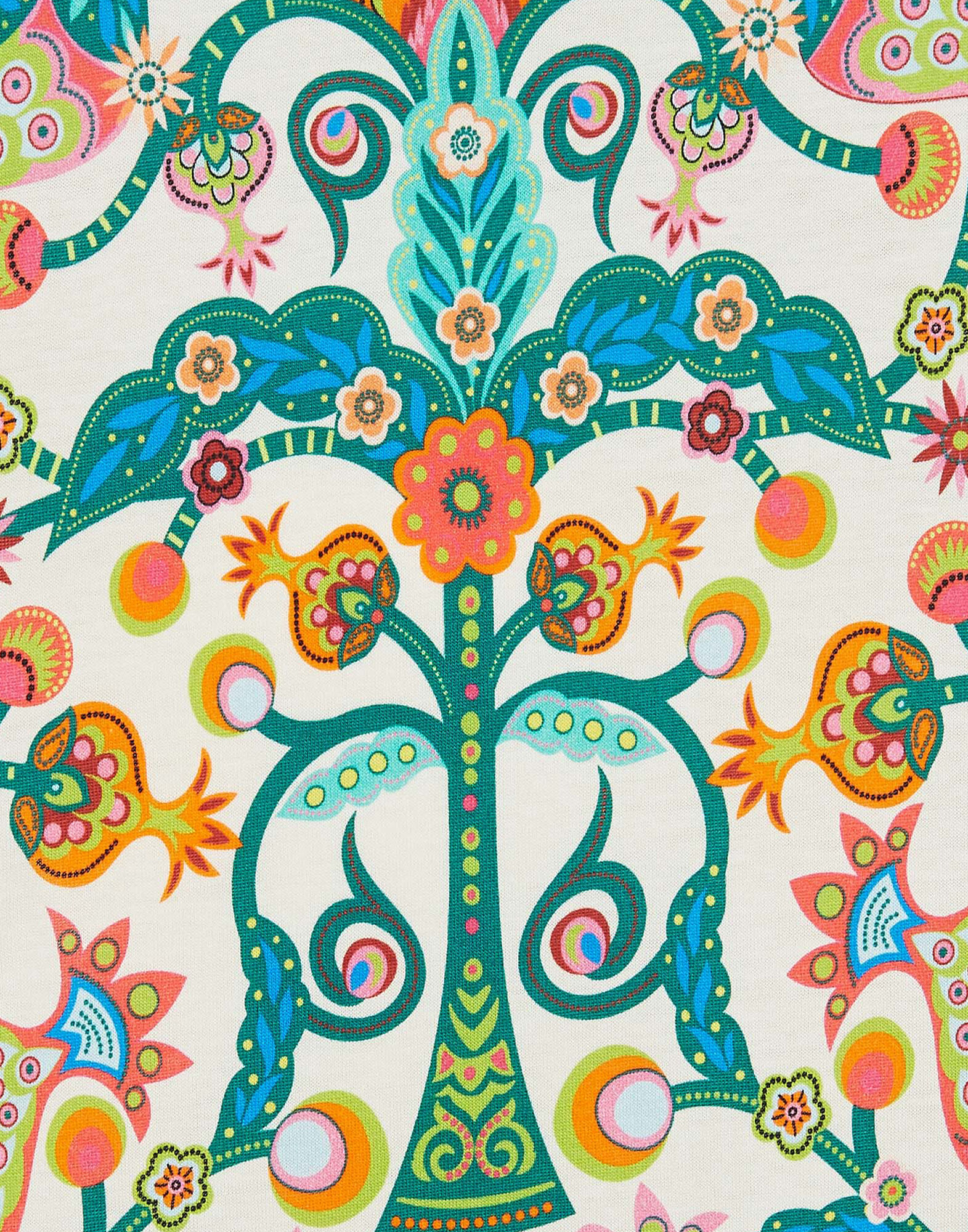 La DoubleJ Sporty Swing Dress Tree Of Life Bianco DRE0247JER002TFL0001