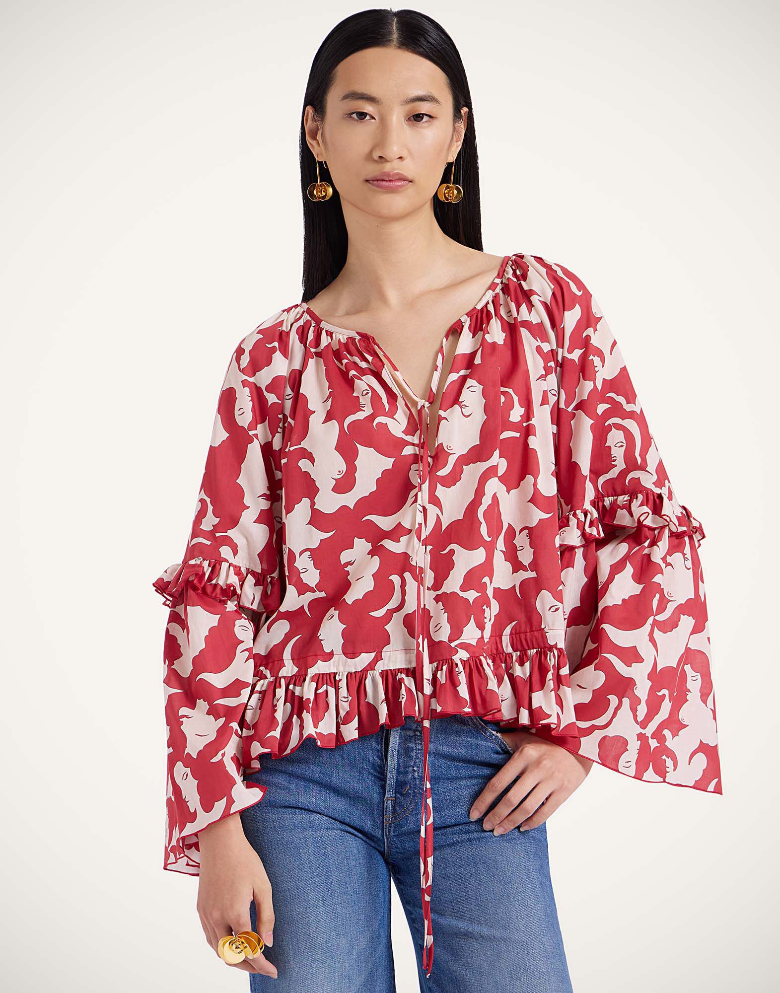 La DoubleJ Boho Blouse Mamma Red TOP0149COT003MAM01RE01