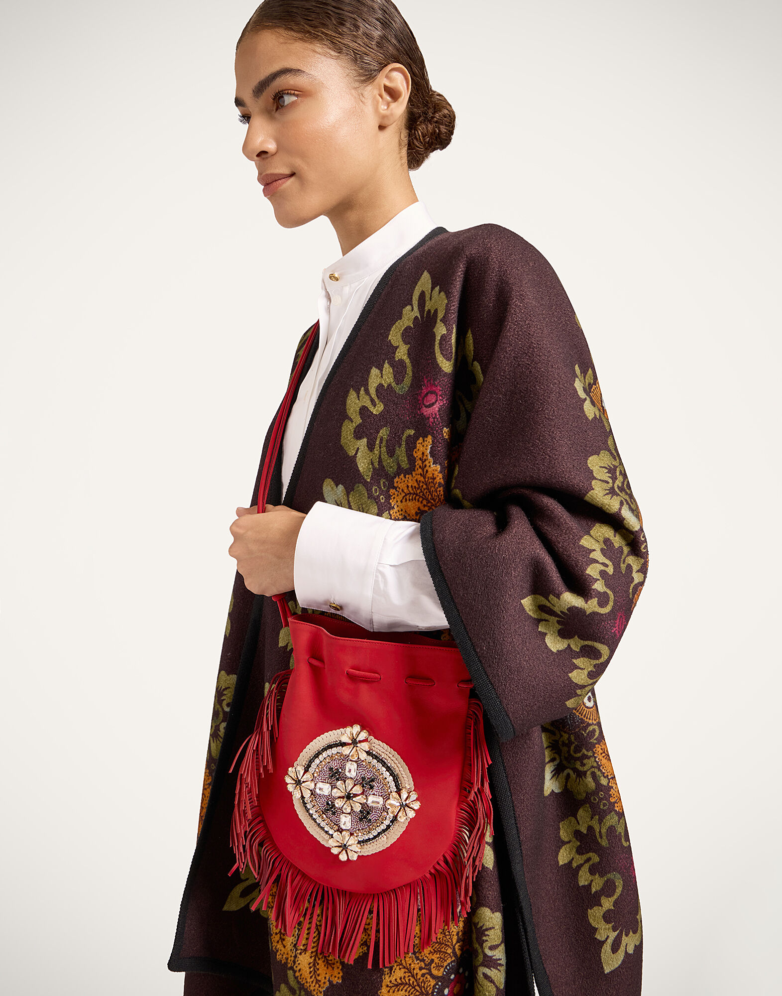 La DoubleJ Big Power Pouch Solid Red BAG0088LEA016SOLIDRE01