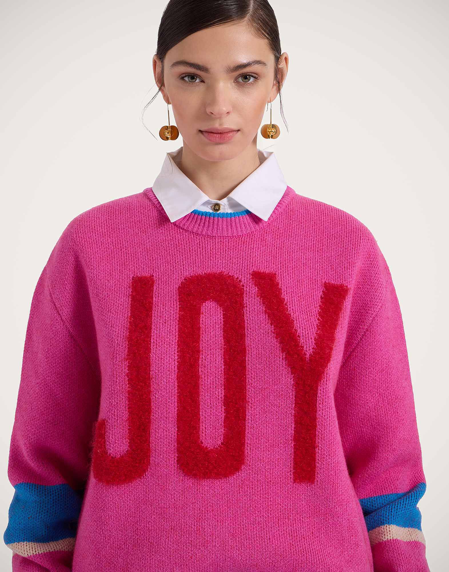 La DoubleJ Joy Sweater Color Block Pink & Red PUL0248KNI156VA353PI01