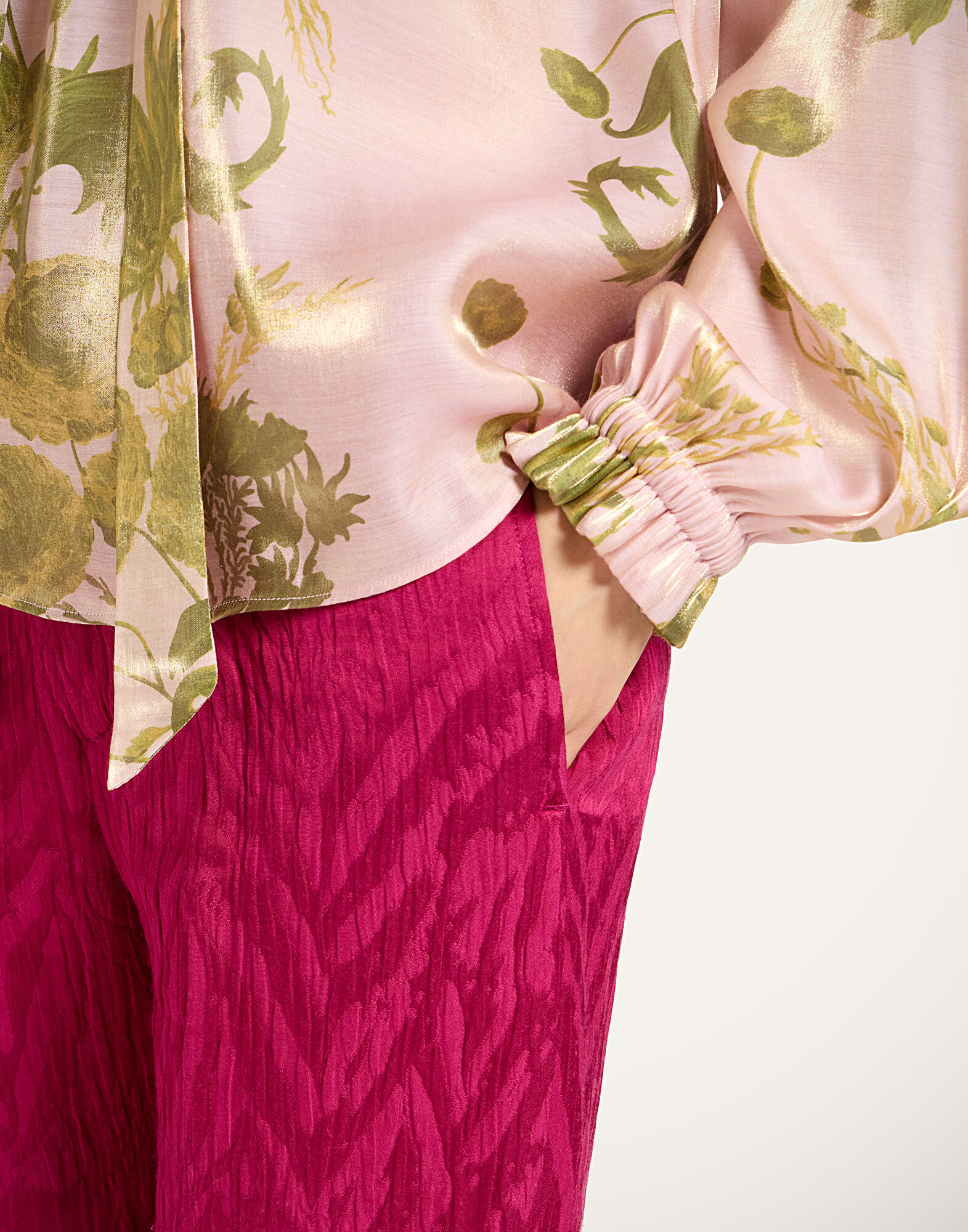 La DoubleJ Sigaretta Pants Animalier Raspberry TRO0215JCQ118ANI02RE04
