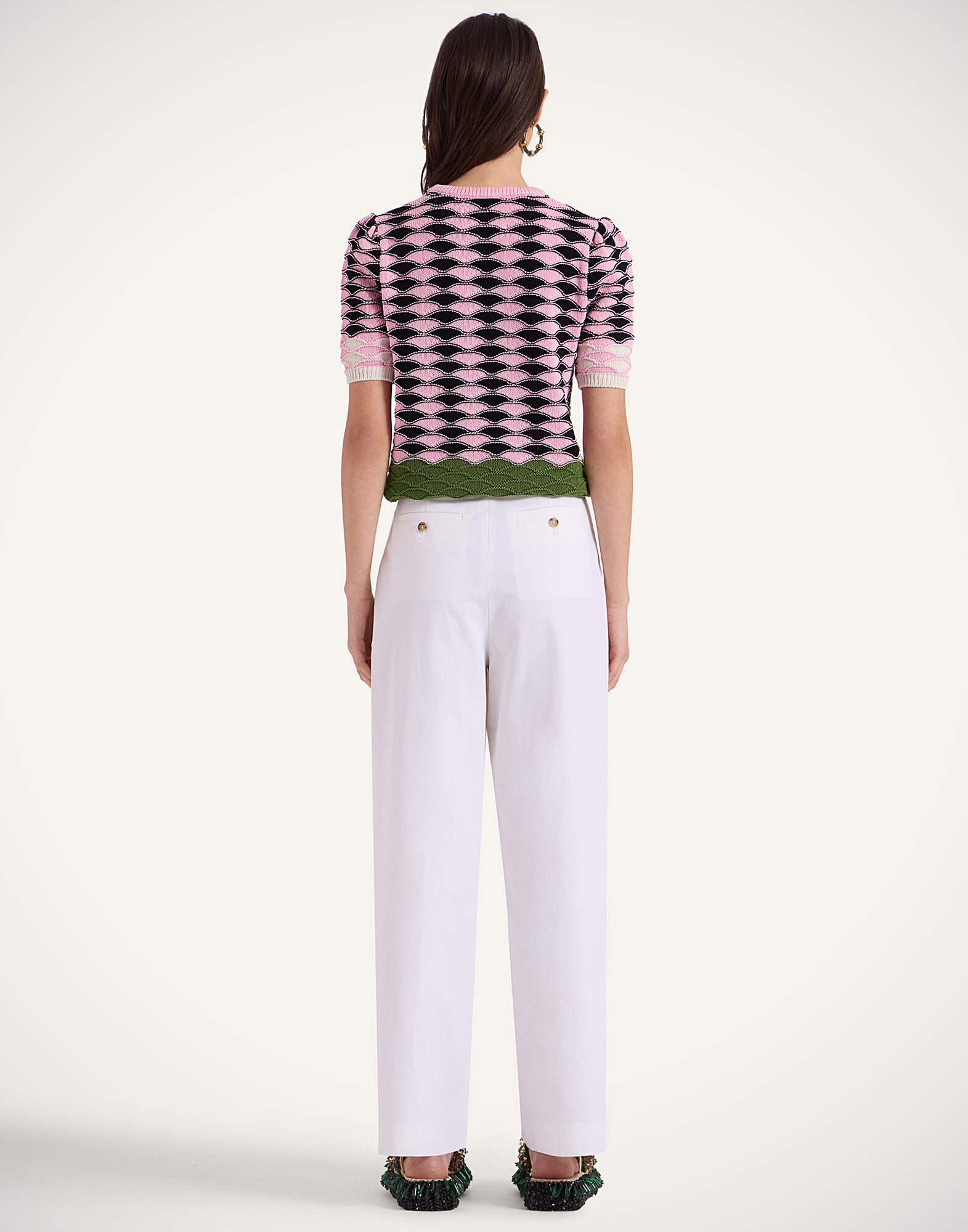 La DoubleJ Brooklyn Pants Solid White TRO0156COT070SOLIDWH01