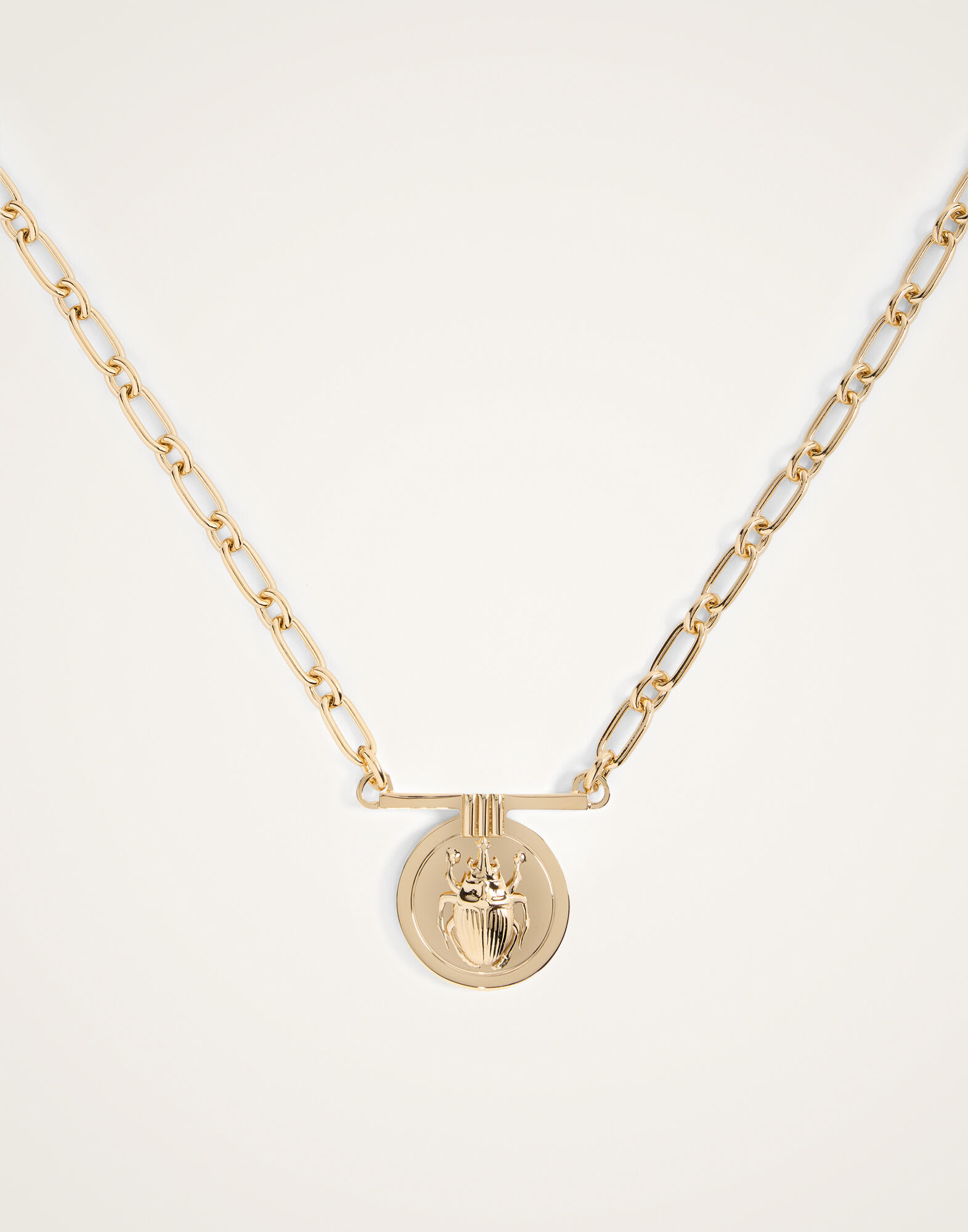 La DoubleJ Scarab Necklace 24k Gold Plate NEC0039BRA003SOLIDYE05