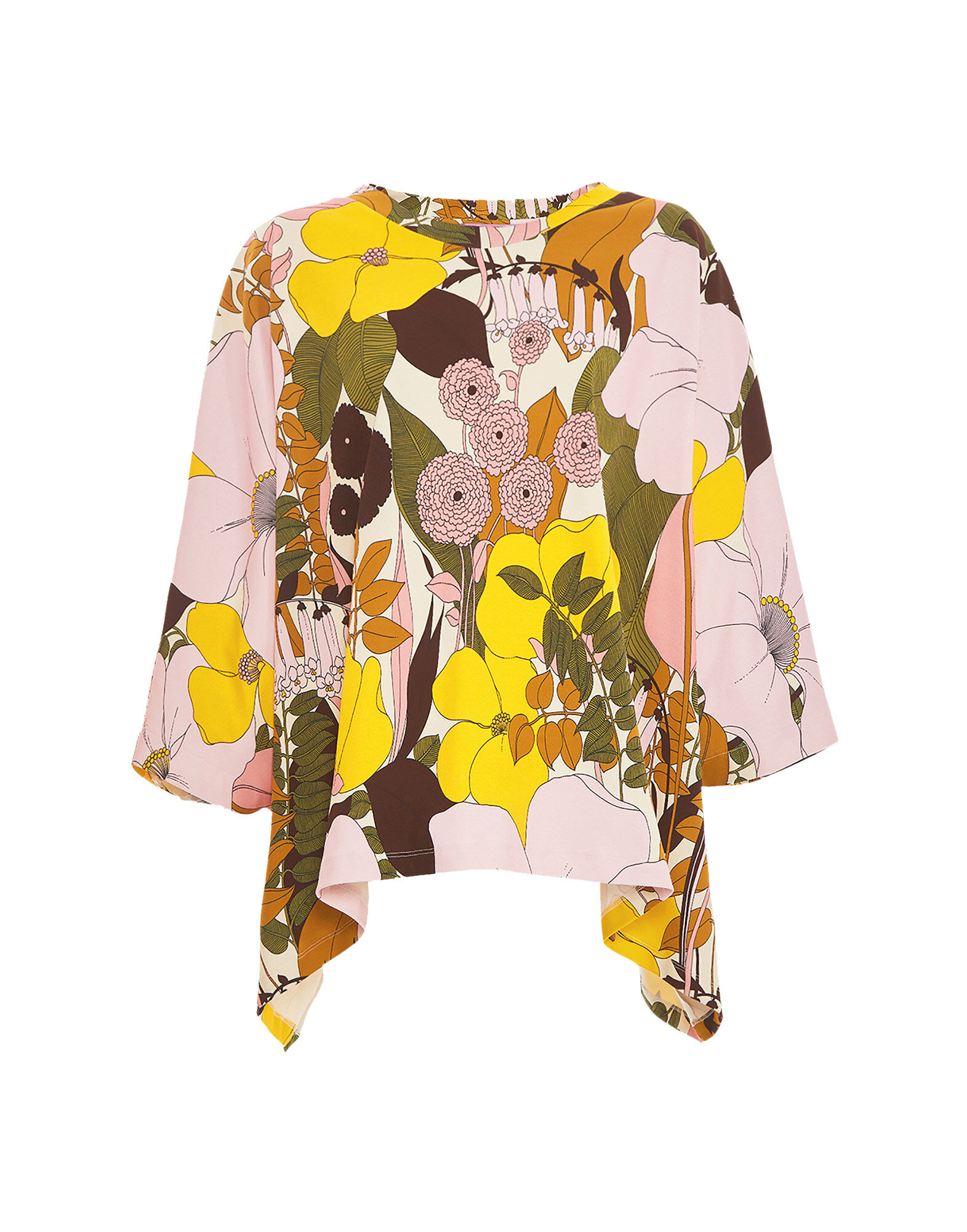 La DoubleJ Meditation Poncho Big Flower Rose TOP0055INT001BFL03PI01