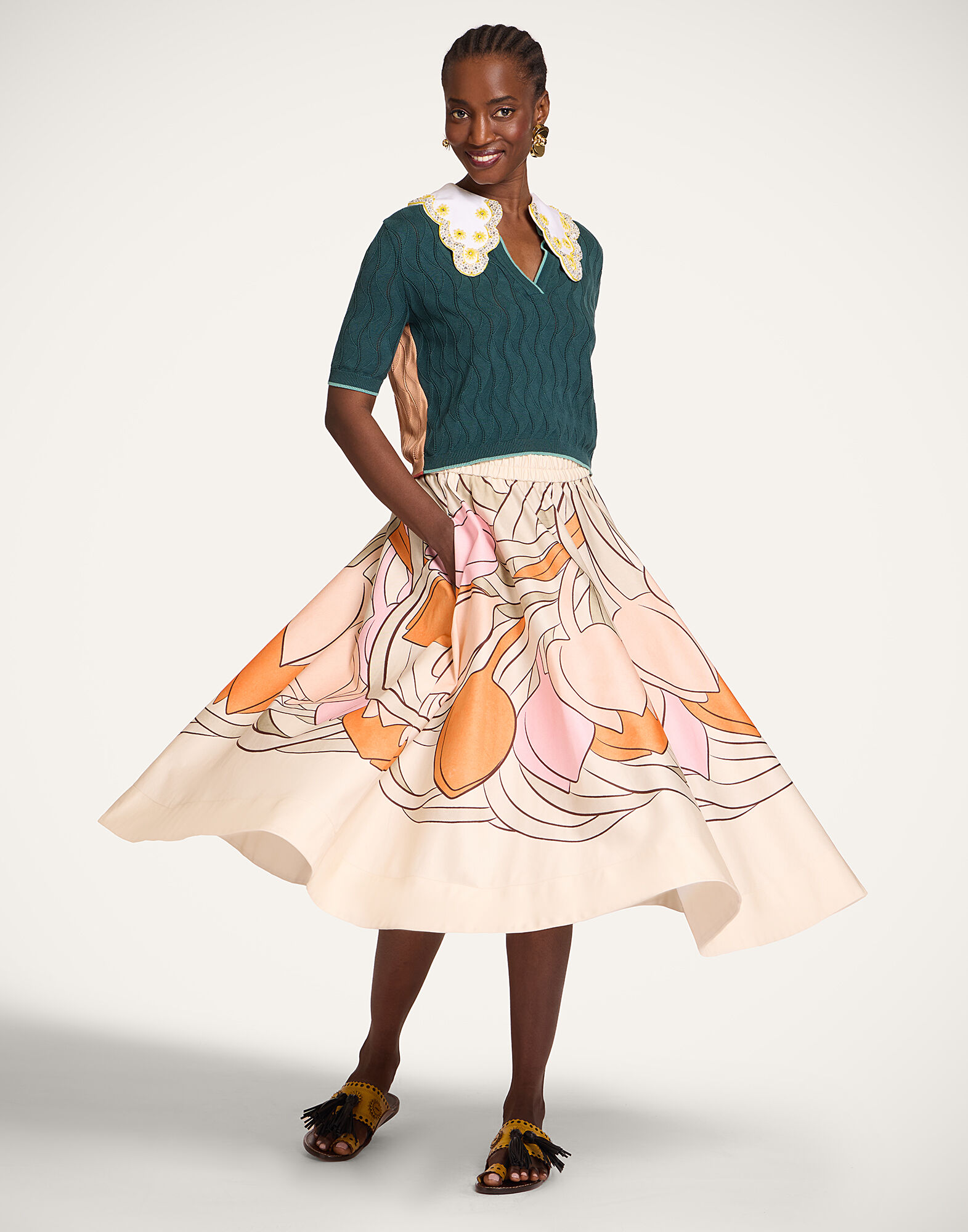 La DoubleJ Ballerina Skirt Tulip Plac&eacute;e Pale Pink SKI0199COT094TUL07PI02